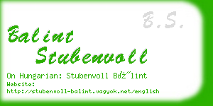 balint stubenvoll business card